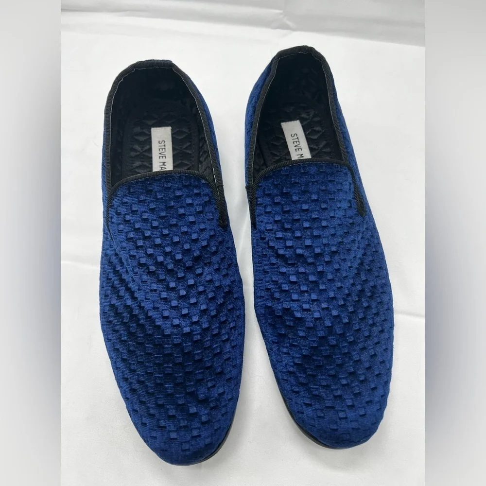 Men's Steve Madden Blue Velvet Lifted Slip-On Loafer Dress Shoes Sizes 8 (MB1)
